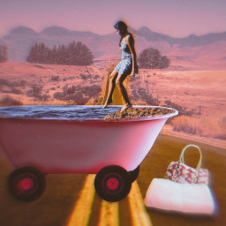 pinkbathtub fun woman summer freetoedit ircpinkbathtub