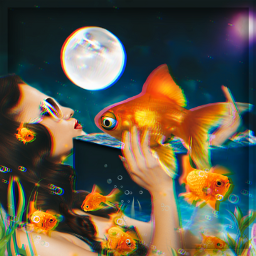 srcgoldfishglow goldfishglow goldfishchallenge goldfish orange fish fantasyart magical freetoedit