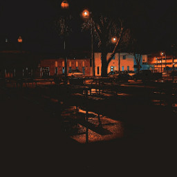 freetoedit madewithpicsart remixit town city streets bench trees streetlamps night nostalgia vibing kenopsia