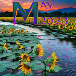 maycalendar sunset sunflowers beautiful freetoedit srccalendarmay calendarmay