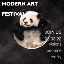 modernartfestival panda moon picsart freetoedit