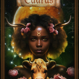 myart madewithpicsart myedit digitalart manipulation fantasy zodiac zodiacsigns astrology planets universe magical taurus woman bull card freetoedit
