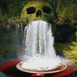 redcoffeecup freetoedit skull waterfall surrealism picsartedit picsartchallenge ircaredcupofcoffee aredcupofcoffee