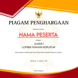 piagam penghargaan sertifikat lomba 17agustus 17an agustus 1945 indonesia hut hutri backgroundpiagam freetoedit