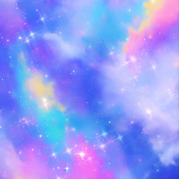 freetoedit glitter sparkles galaxy sky stars clouds pastel colorful purple cute shimmer rainbow nature overlay background