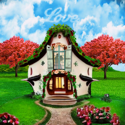 fairytale house landscape love mythical fantasy storybook outdoor outside exterior freetoedit