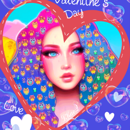 cartoon drawing sketch heart valentine kisses woman owls colorful aes aesthetic colorinme freetoedit srcowlsoverlay owlsoverlay