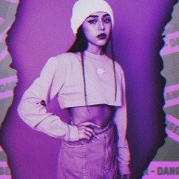 aesthetic girl purple morado glitter glow flow colors nickinicole rap replay paper papel danger glitch freetoedit