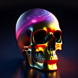 colorful stardust milkyway cosmos magical fantasy surreal skull skeleton freetoedit