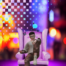 freetoedit chair pink lights sparkles purple