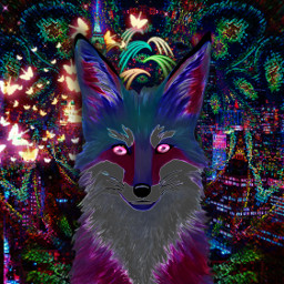 freetoedit neon fox figurativeabstract