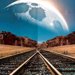 railway railroad planet background freetoedit picsarteffect madewithpicsart ircmoonwalk moonwalk