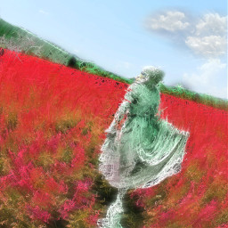 freetoedit statue flowers field clouds aigenerated gauze freedom ircfreedom