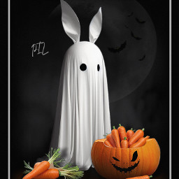 freetoedit halloween happyhalloween trickortreat halloweenaesthetic ghostaesthetic ghost bunnyrabbit bunny rabbit ghostbunny