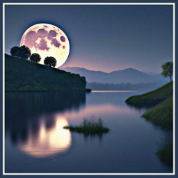 picsartai waterreflection nature reflection supermoon background nighttime freetoedit remixit moxy1111