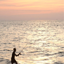 sundown silhouette sunset landscape view fishing boy male man person freetoedit remixit portrait picoftheday seaside summer vacation travel summervibes beach