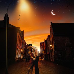 photoremix photoediting replay dusk twilight couple love streetlight citystreet citystreetlight freetoedit