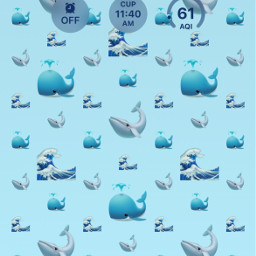 freetoedit wallpaper emoji 2 feb monday whales blue water photo screenshot ios16 iphone