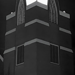 church cross buliding blackandwhite nightphotography freetoedit
