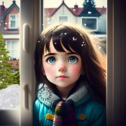 freetoedit windowchallenge window snow girl picsart ecwindowview windowview