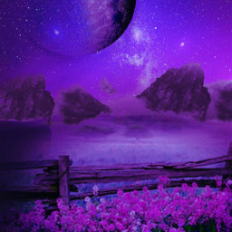 replay remixit background purple planet sky garden night picsartedit picsarteffects freetoedit