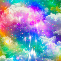 freetoedit glitter sparkles glaxy sky stars clouds rainbow colorful shimmer pastel luminous aesthetic nature overlay background