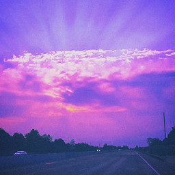 freetoedit madewithpicsart remixit highway freeway road trees sky clouds sunset purplesky nostalgia vibing