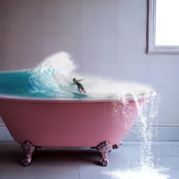 surfing bath tub sea wave freetoedit ircpinkbathtub pinkbathtub