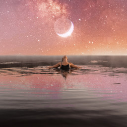 swim swimming lake moon stars heypicsart dreamy dream freetoedit