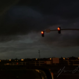 clouds night rainy storm lights redlight street