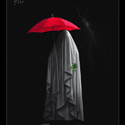 freetoedit ghost rain frogs storm lightning umbrella blackandwhite coloursplash pics picsart horrorart sadness surrealism