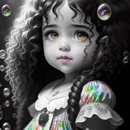 myart portrait elvengirl adorable bubbles noiredit bubblechallenge freetoedit srcrainbowbubbles rainbowbubbles