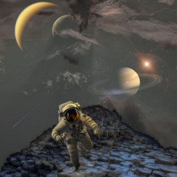 replay remixit myphongraphy photomanipulation space planets astronaut sky inspiration freetoedit