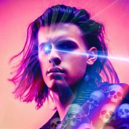 synthwave cyberpunk guy man cybercore handsome colorful freetoedit