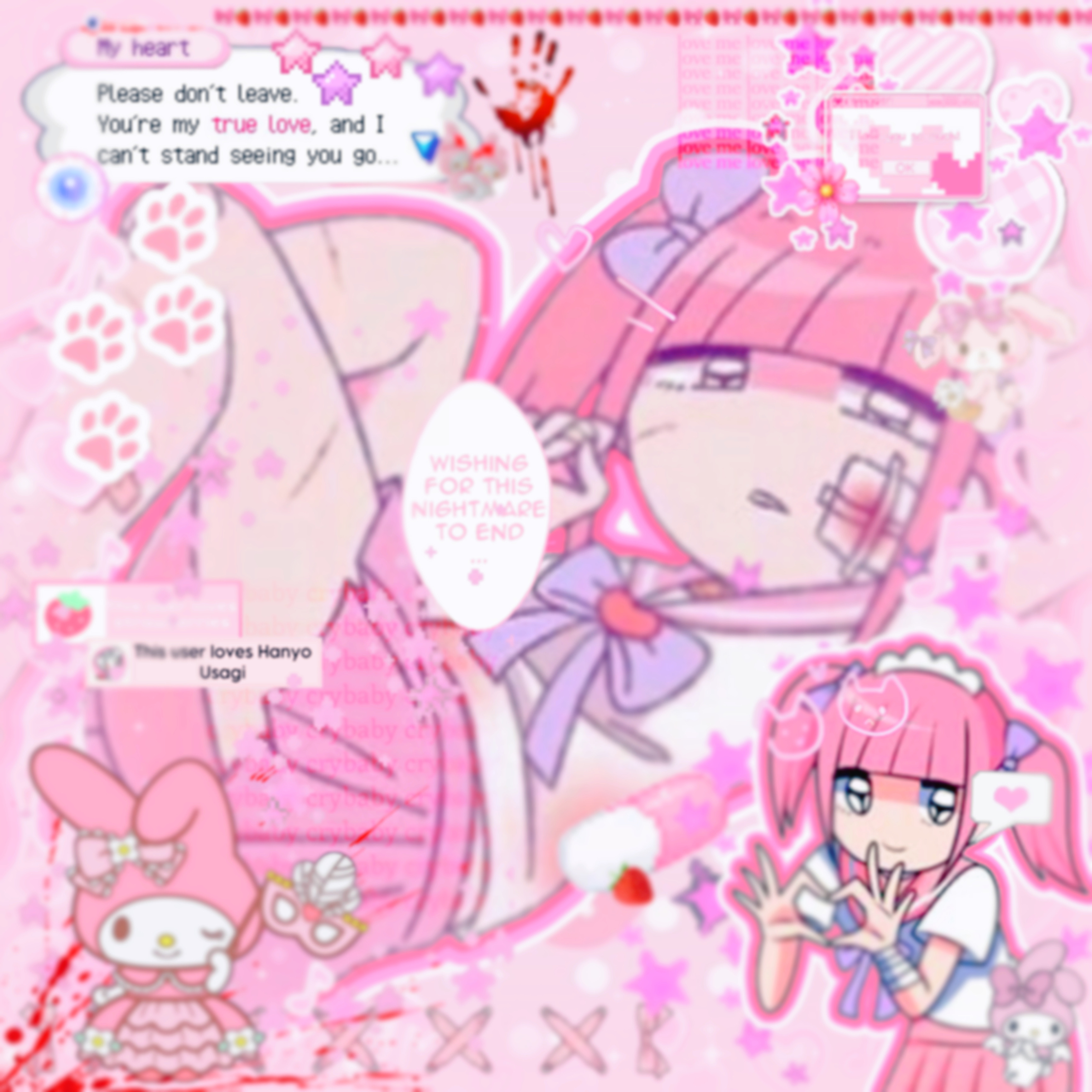 Menhera Chan Yami Kawaii Sticker - Menhera chan Yami kawaii Menhera pink -  Discover & Share GIFs