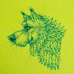 pointillism art animal furry