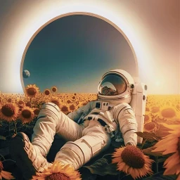 astronaut background freetoedit sunflowers picsarteffects picsartedit picsartchallenge ircfulleclipse fulleclipse