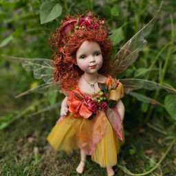nature outdoors doll fairy redhair curlyhair freetoedit