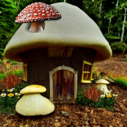 nature fairytale mushroom house cottage fantasy woodland fungus toadstool freetoedit