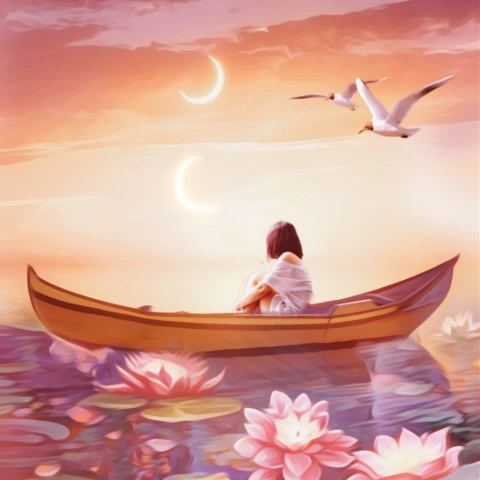 #ecspringfloralbackgrounds,#springfloralbackgrounds,#myedit,#madewithpicsart,#beautiful,#inspiring,#magical,#fantasy,#lotus,#boat,#girl,#sunset,#summerdream,#floating,#dreamy,#birds,#sky,#freetoedit