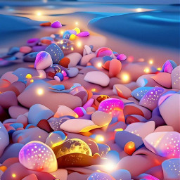 freetoedit nature outdoors landscape pebbles rocks stones crystals scenery glowing beach ocean sand seaglass outside water sealife beachlife beachart wallpaper background backdrop pattern pink fluorescentpink