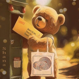 ircwhatsinthetotebag whatsinthetotebag teddybear bag postcard vintage retro freetoedit