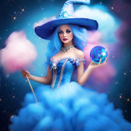freetoedit magical fantasy witch cottoncandy sweets
