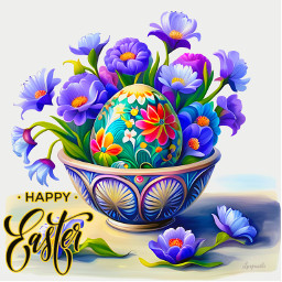 freetoedit easter egg bowl flowers happyeaster holiday