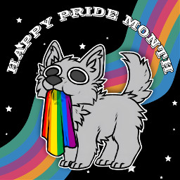 lgbtq happypridemonth happypride slobber wolf cute pridewolf rainbow wolfpup freetoedit