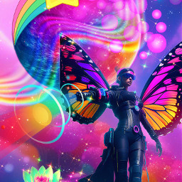 freetoedit glitter sparkles galaxy sky colorful rainbow butterflies gamergirl gaming moon planets bokeh pink cute flowers nature bling neon fantasyworld overlay replay