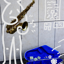 draw dibujo arte art street calle streetart artedecalle saxophone music musica random freetoedit eclevitatingobjects