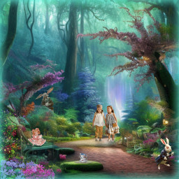 mastershoutout girls flowers rabbits myaibackground fantasy fantasyart imagination freetoedit