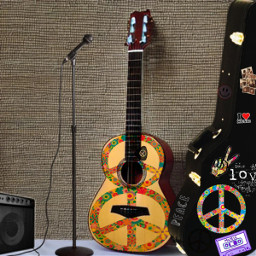 concert peace decorations guitar guitarcase guitarpick peacesign microphone microphonestand decorated freetoedit srcpeace