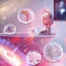 challenge picsartchallenge bubbles bath bathtime spaceart space freetoedit remixit roaminggnome ircpinkbathtub pinkbathtub